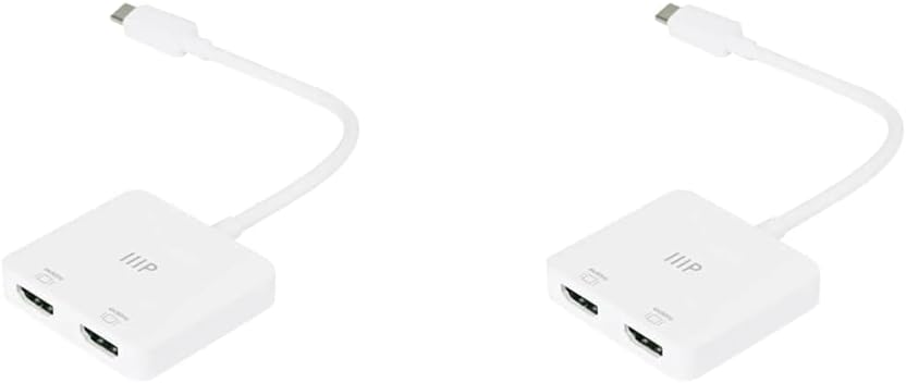 Monoprice USB-C to Dual 4K HDMI Adapter (Dual 4K@60Hz) for Samsung Galaxy S9/S9+, MacBook Air2020-2018