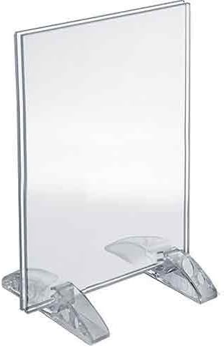Azar Displays Dual-Stand Vertical/Horizontal Acrylic Sign Holders