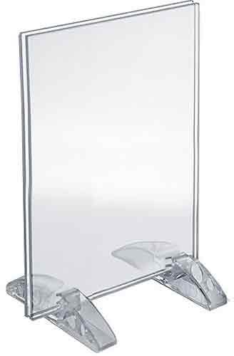 Azar Displays Dual-Stand Vertical/Horizontal Acrylic Sign Holders