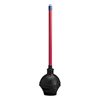 Boardwalk 09201 Toilet Plunger, 18" Plastic Handle w/ 5 5/8" Dia Bowl, Red/Black (Case of 6)