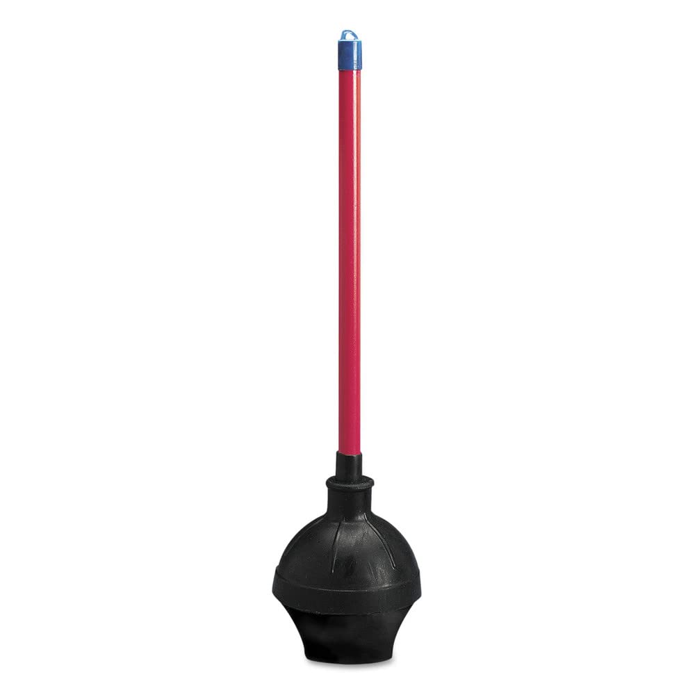 Boardwalk 09201 Toilet Plunger, 18" Plastic Handle w/ 5 5/8" Dia Bowl, Red/Black (Case of 6)