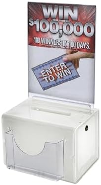 AZAR DISPLAYS Suggestion/Lottery Box with Lock and Sign Frame