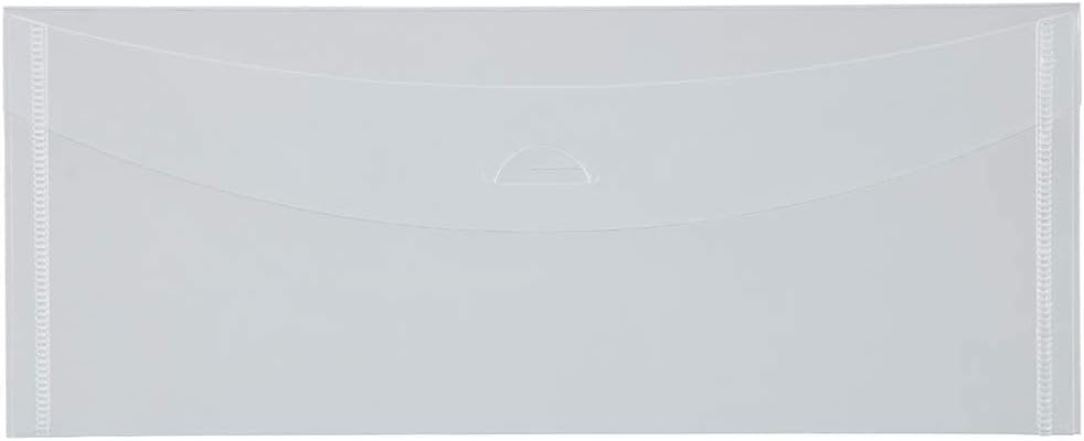 JAM PAPER Plastic Envelopes with Tuck Flap Closure - Clear