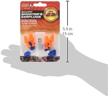 Howard Leight by Honeywell SmartFit Corded Reusable Shooting Earplugs, 2-Pairs (R-01520)