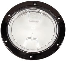 Beckson 4" Clear Center Screw Out Deck Plate - Black