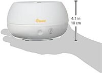 Crane Portable Ultrasonic Travel Humidifier and Diffuser, 0.2 Gallon Cool Mist, Optional Essential Oil Diffuser, No Filter Needed, White Round
