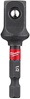 Milwaukee Shockwave Hex/Square 2 in. L Socket Adapter Alloy Steel 1 pk