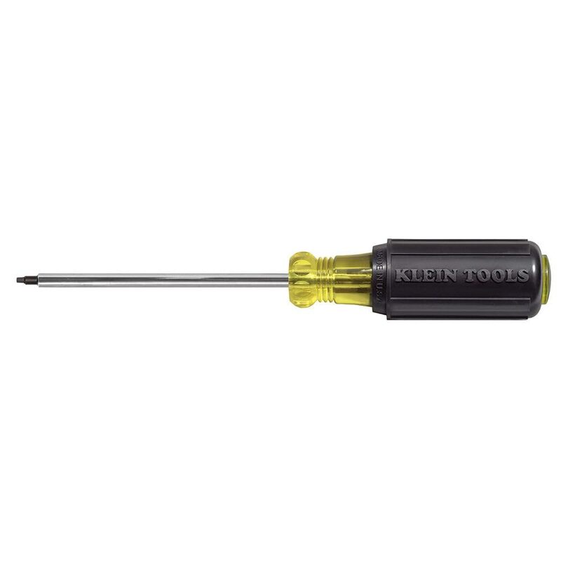 Klein Tools 662 #2 Square-Recess Tip Screwdriver, Made in USA, 4-Inch Round Shank and Cushion Grip Handle