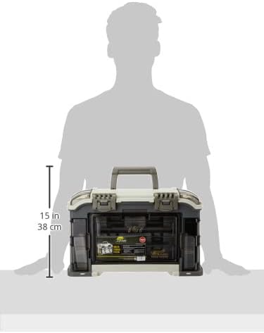 Plano Elite Series Ultimate Angled Tackle System, Graphite & Sandstone, Includes 6 StowAway Utility Boxes