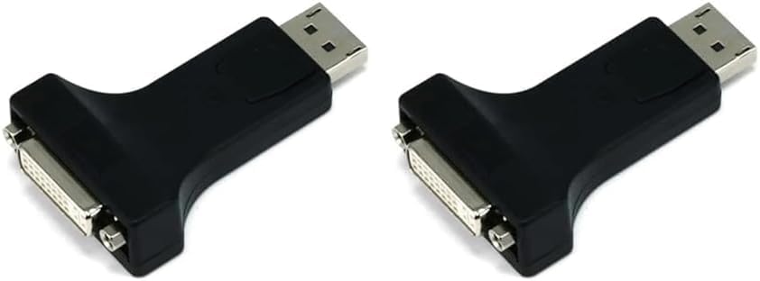 Monoprice DisplayPort Male to DVI-D Female Adapter, Single Link (104827) (Pack of 2) 1 Count (Pack of 2)