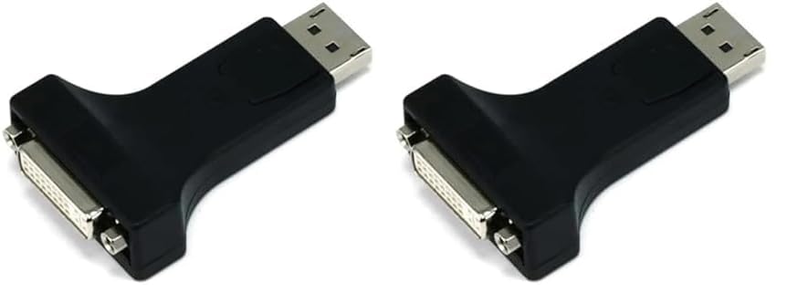 Monoprice DisplayPort Male to DVI-D Female Adapter, Single Link (104827) (Pack of 2) 1 Count (Pack of 2)