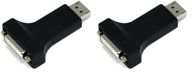 Monoprice DisplayPort Male to DVI-D Female Adapter, Single Link (104827) (Pack of 2) 1 Count (Pack of 2)