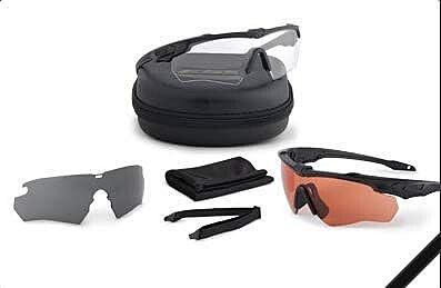 ESS Crossblade Series Eyeshield (2 Black Frames, Smoke Gray/Clear/Hi-Def Copper)