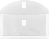 JAM PAPER Plastic Booklet Envelopes with Hook & Loop Closure - Pack of 12