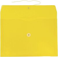 JAM PAPER Plastic Envelopes with Button & String Tie Closure - 12 Pack