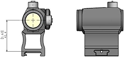 HOLOSUN T1 Compatible Mount, Lower 1/3 Co-Witness, 1.63" Height from Picatinny Surface