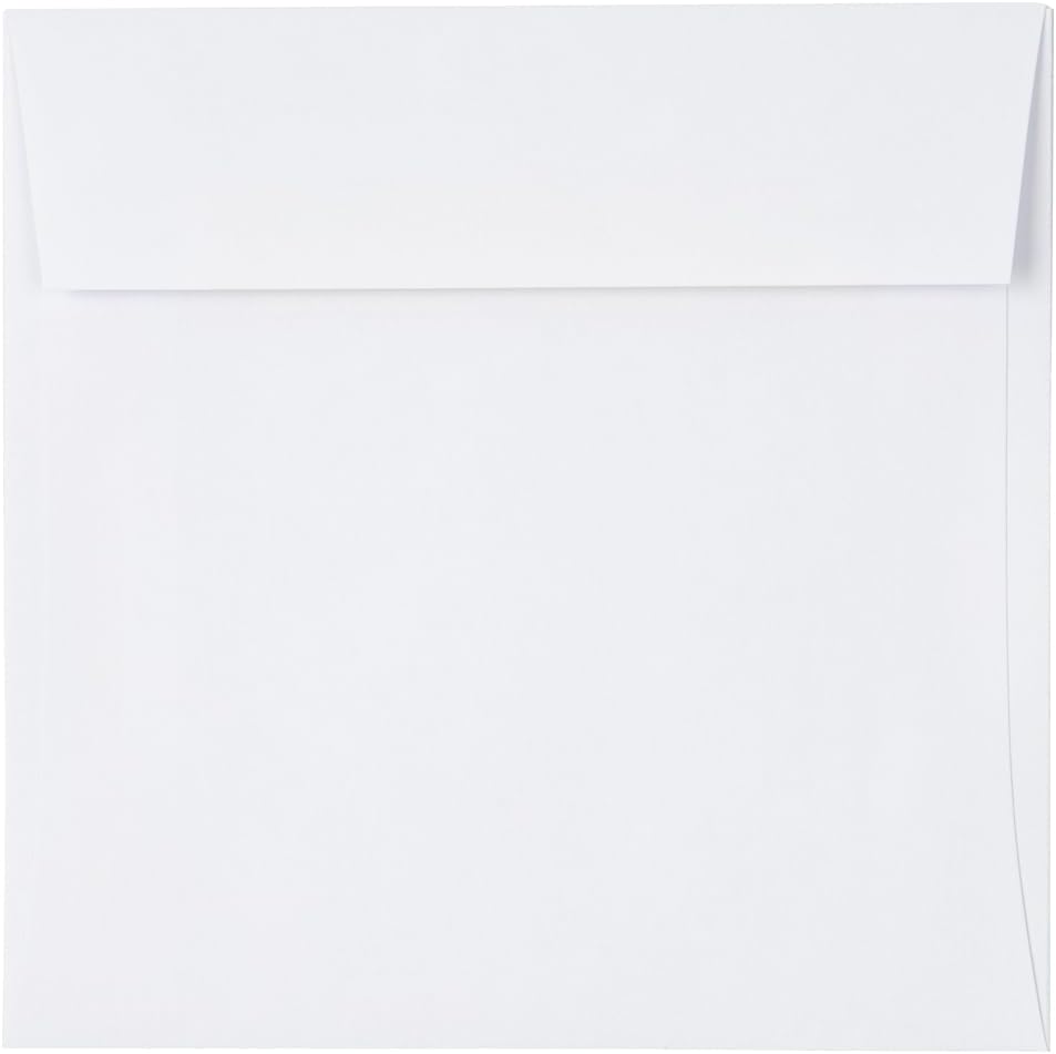 JAM PAPER Square Invitation Envelopes - White - Gummed Seal - 25/Pack
