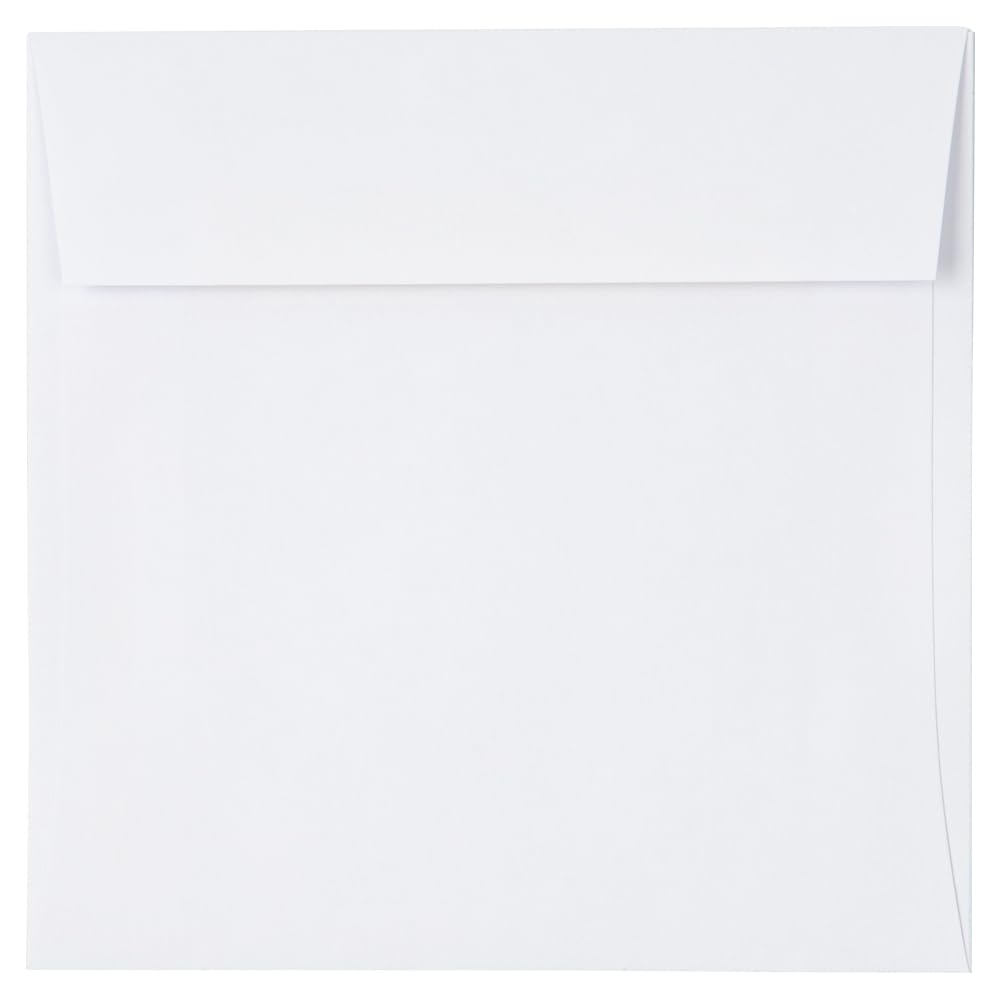 JAM PAPER Square Invitation Envelopes - White - Gummed Seal - 25/Pack