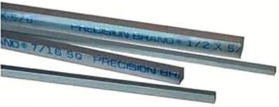 Square Zinc Plated Keystocks - 1" square keystock zincplated 12"