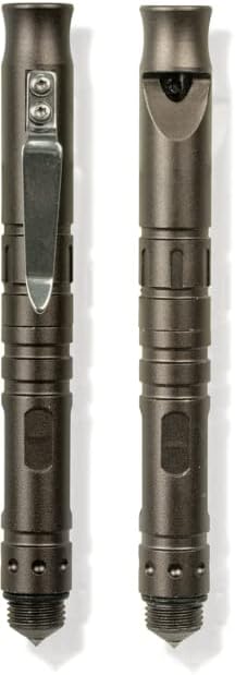 VooDoo Tactical 07-1231014000 The Grunt Compact Whistle, Glass Breaker Pen Gray