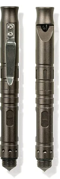 VooDoo Tactical 07-1231014000 The Grunt Compact Whistle, Glass Breaker Pen Gray
