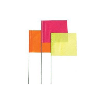 Presco - Stake Flags 4"X5"X24" Wire Pinkglostake Flag: 764-4524Pg - 4"x5"x24" wire pinkglostake flag [Set of 100]