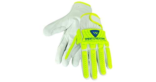 West Chester 9916/XL Premium Goat Driver with Hi-Vis 5mm Tpr's On The Boh & Fingers Pair