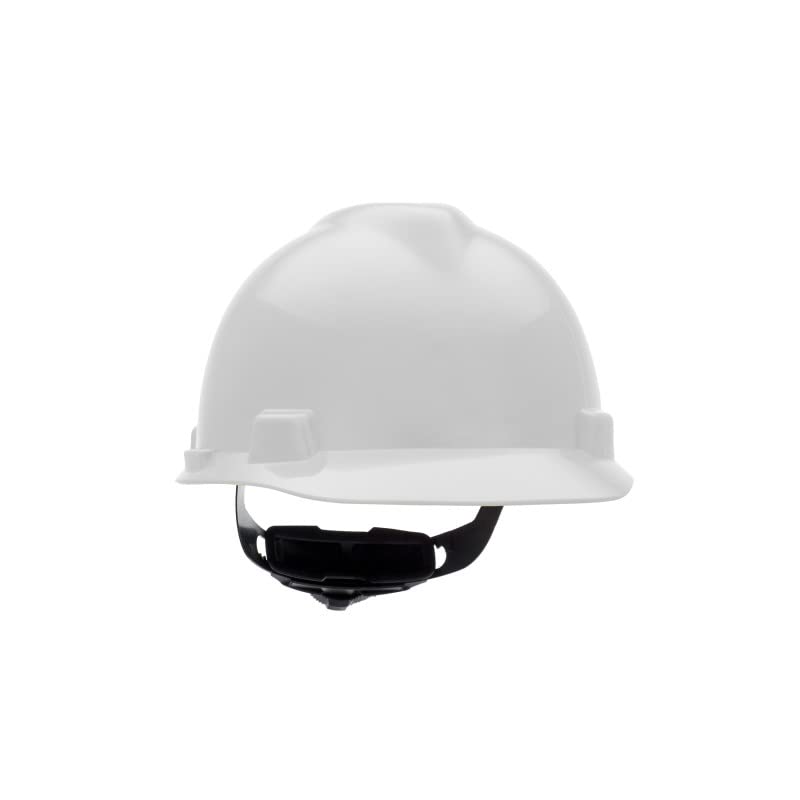 MSA 477477 V-Gard Cap Style Safety Hard Hat With Fas-Trac III Ratchet Suspension | Polyethylene Shell