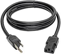 Tripp Lite Heavy-Duty Computer Power Cord, 15A, 14 AWG (NEMA 5-15P to IEC-320-C13)