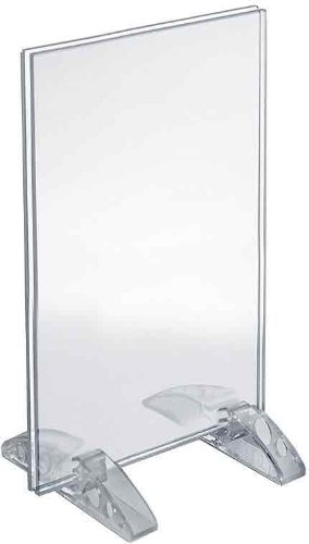 Azar Displays Dual-Stand Vertical/Horizontal Acrylic Sign Holders