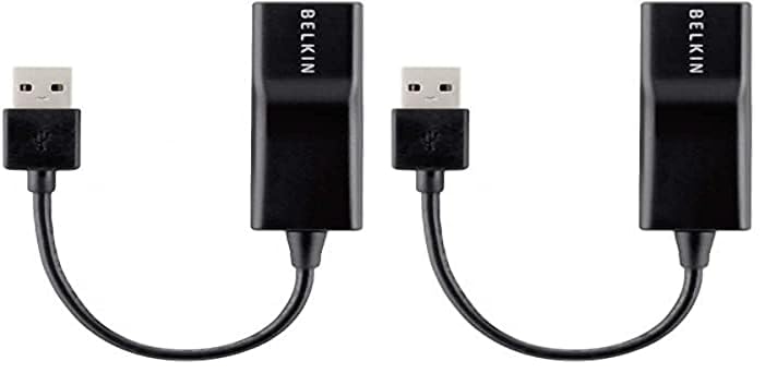 Belkin USB 2.0 ETHERNET Adapter - Network Adapter (Pack of 2) Silver 1 Count (Pack of 2)