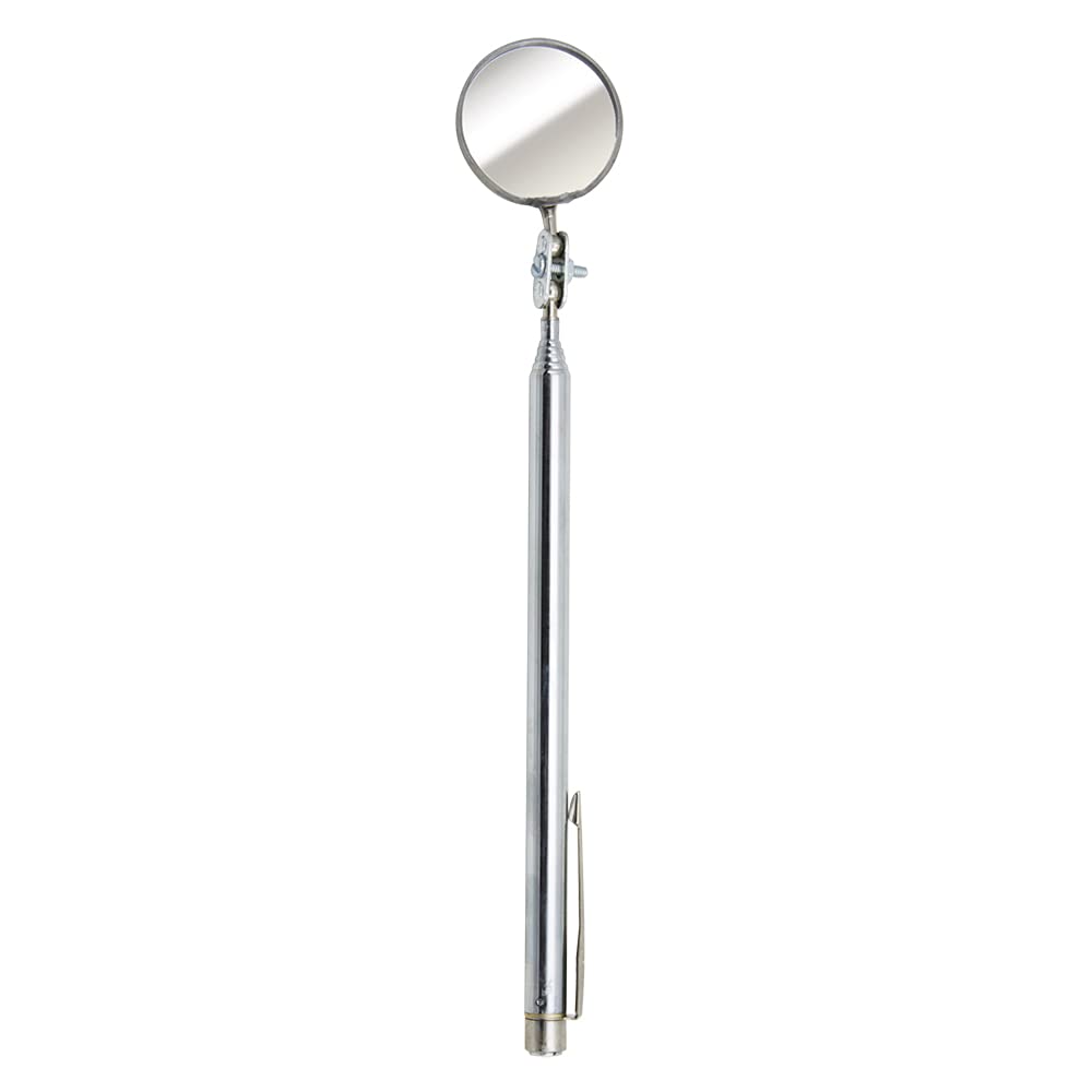 Ullman E-2T Circular Telescoping Pocket Inspection Mirror, 1-1/4" Diameter, 4-1/2" to 18-1/2" Extended Handle Length