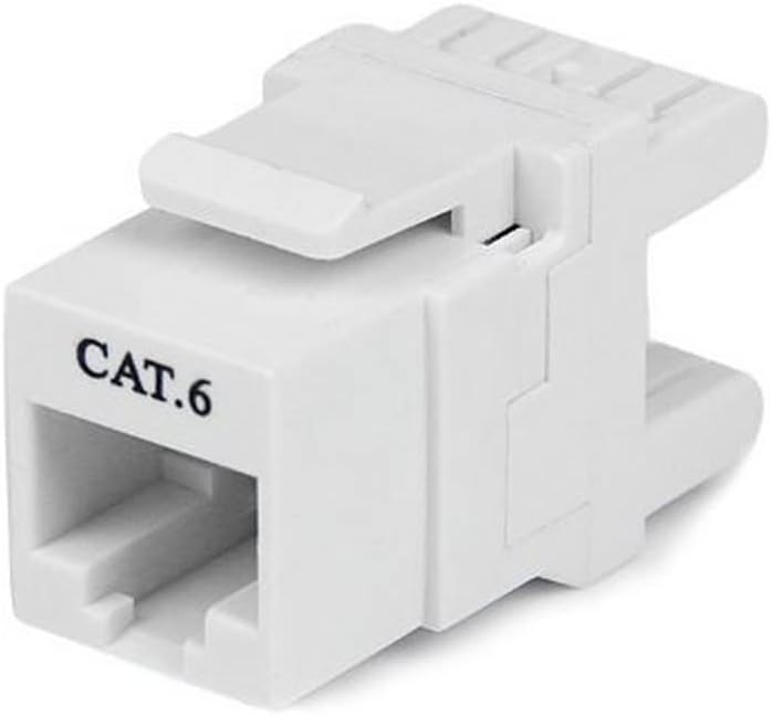 StarTech.com 180 Degree Cat 6 Keystone Jack - RJ45 Ethernet Cat6 Wall Jack White - 110 Type