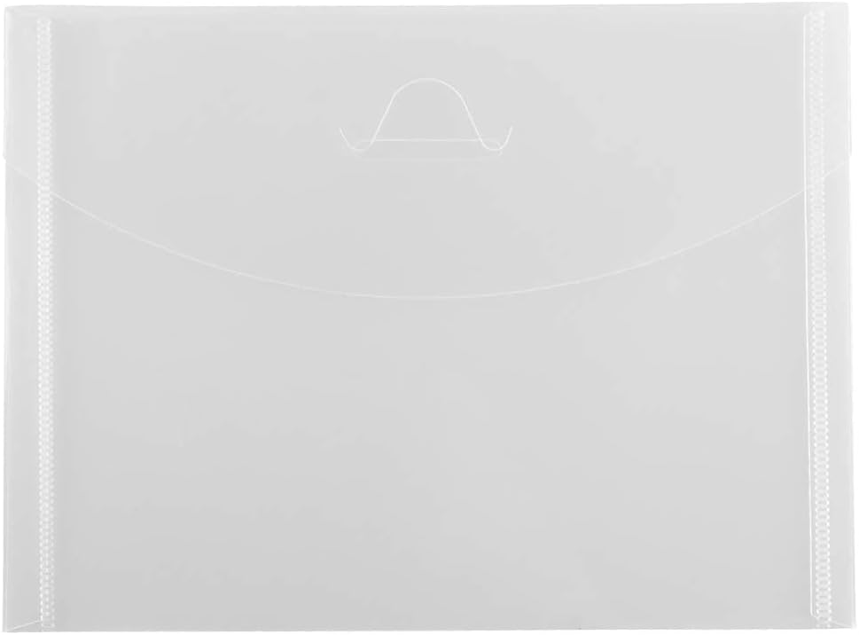 JAM PAPER Plastic Envelopes with Tuck Flap Closure - Clear