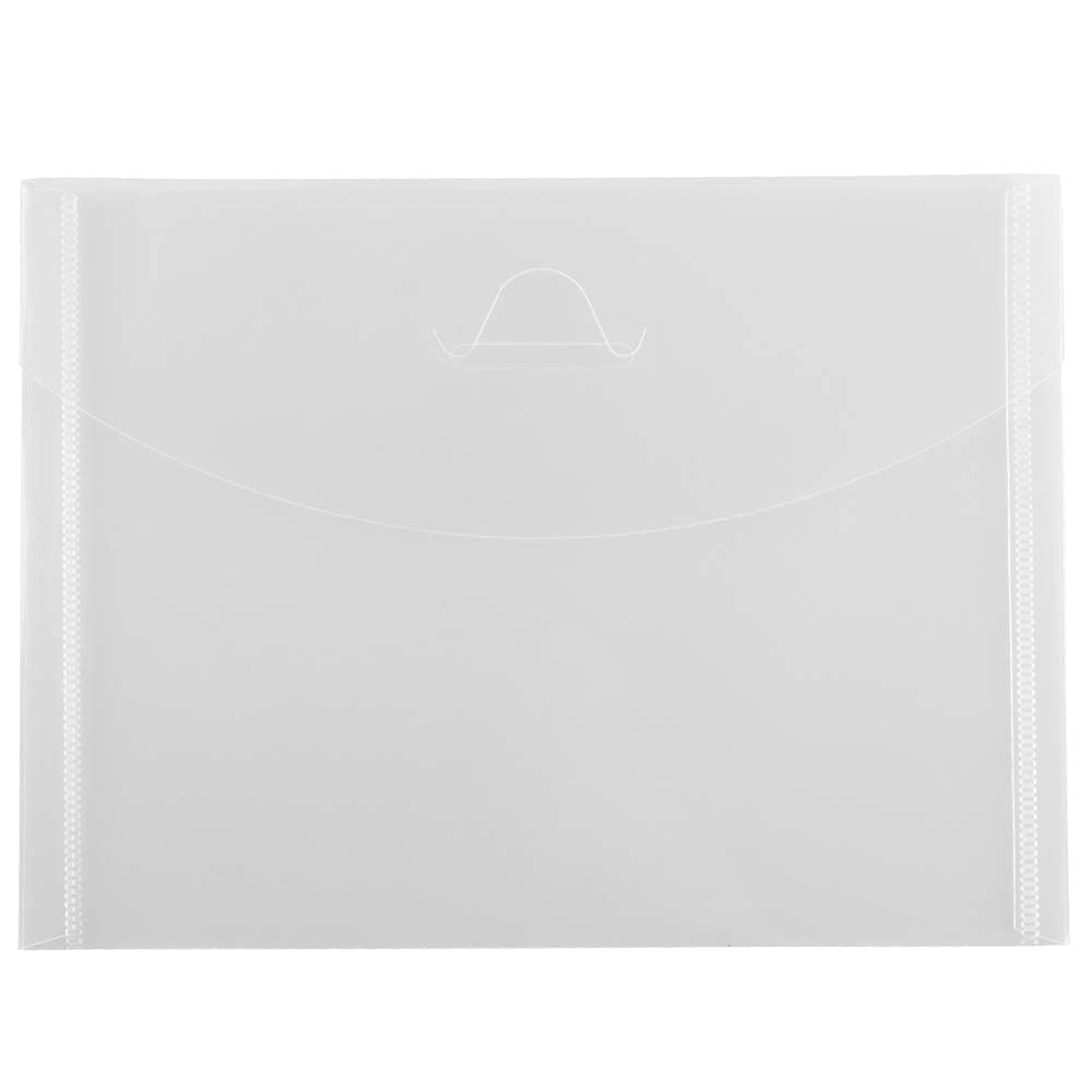 JAM PAPER Plastic Envelopes with Tuck Flap Closure - Clear