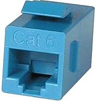 Unirise, USA Unirise Cat6 RJ45 Keystone in-line Coupler, Blue C6-CPLR-BLU