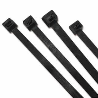 UV Stabilized Cable Ties, 30 lb Tensile Strength, 5.7 in L, Black, 100 EA/BG
