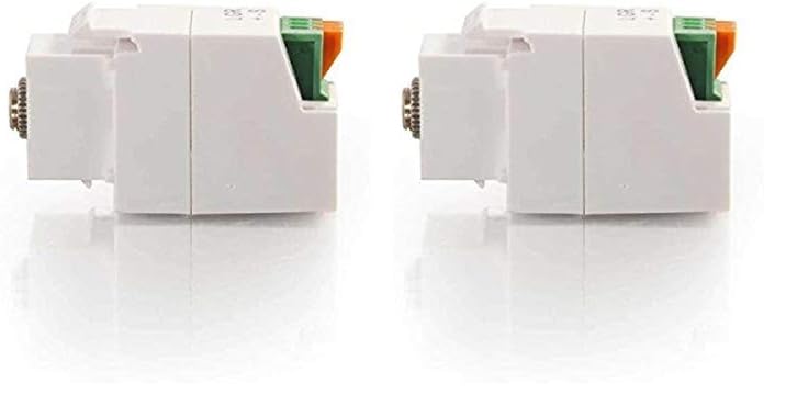 Legrand - C2G 3.5MM Keystone Module, Stereo Keystone Jack with 4-Pin Mini Din Connector, White 3-Conductor Keystone Adapter