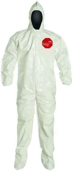 DUPONT Tychem SL Coverall - Zip, Storm Flap & Attached Socks (SL122BWH2X001200)