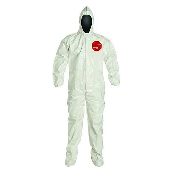 DUPONT, SL122BWHLG001200, TYCHEM SL Coverall Zip FT Storm Flap ATT. Socks