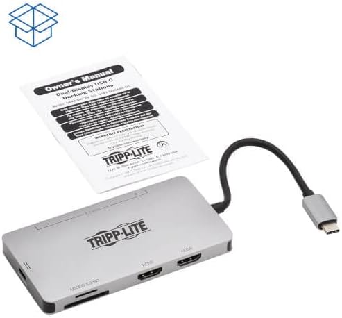 Tripp Lite USB-C Two-Monitor HDMI Laptop/Smart Phone Docking Station, 4K @ 60 Hz (4:4:4), USB-A Hub
