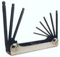 5 Piece Fold-Up Ball End Hex Key Set 3/16"-3/8"