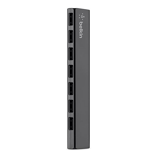 Belkin 7-Port Ultra-Slim Desktop USB Hub - Desktop USB Hub 2.0 - 7 Hi-Speed USB Ports - Compatible With MacOS & Windows For Connecting Charging Cable, Keyboard, Mouse & Any USB-Enabled Devices