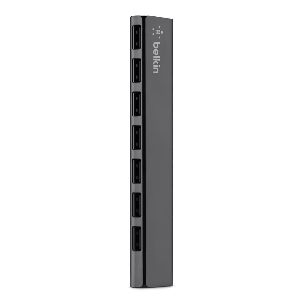 Belkin 7-Port Ultra-Slim Desktop USB Hub - Desktop USB Hub 2.0 - 7 Hi-Speed USB Ports