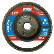 Weiler 804-31314 Vortec Pro Type 29 Flap Disc, Zirconia Alumina, 40 Grit, 5/8"-11" UNC, 13000 rpm, 4-1/2"