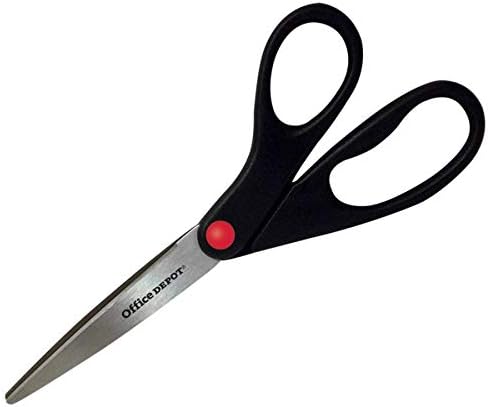 Office Depot Brand Scissors, 8in Straight, Black