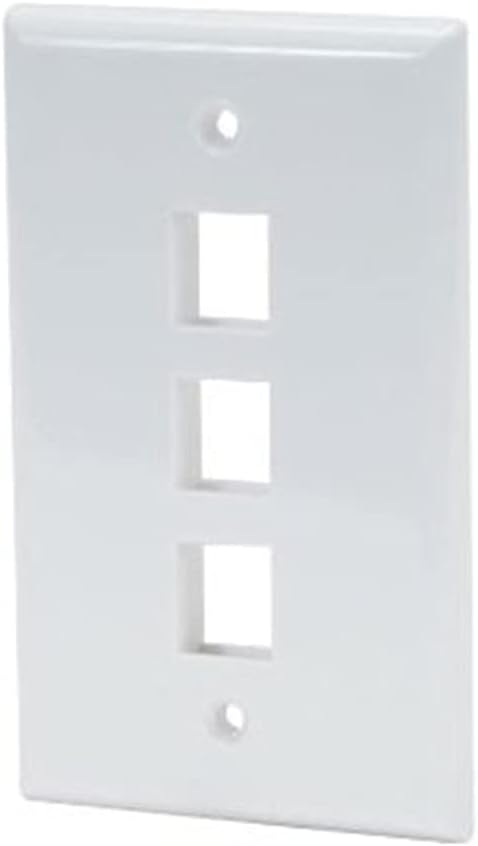 Unirise 3Port Wall Plate, Single Gang, White WP-3P-WHT