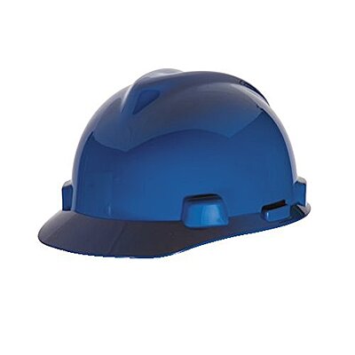 MSA V-Gard Slotted Full-Brim Protective Hard Hat with Staz-On Suspension