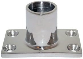 Whitecap 7/8" O.D. 90° Rectangle Base SS Rail Fitting