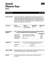 3M Scotch 8915 Polypropylene Film Filament Tape, 170 lbs/in Tensile Strength, 55m Length x 12mm Width, Clear